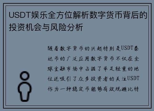 USDT娱乐全方位解析数字货币背后的投资机会与风险分析